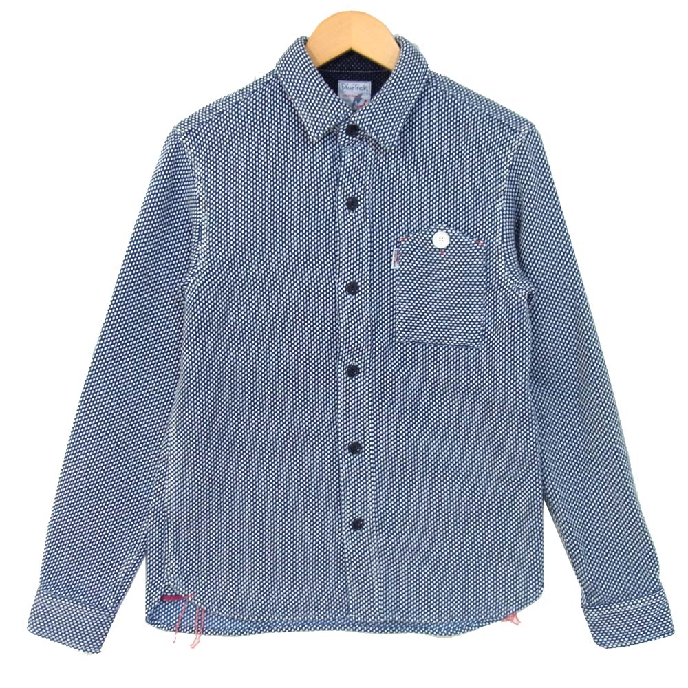 ブルートリック インディゴ 刺し子 長袖 ワークシャツ ネイビー系 2【極上美品】【中古】