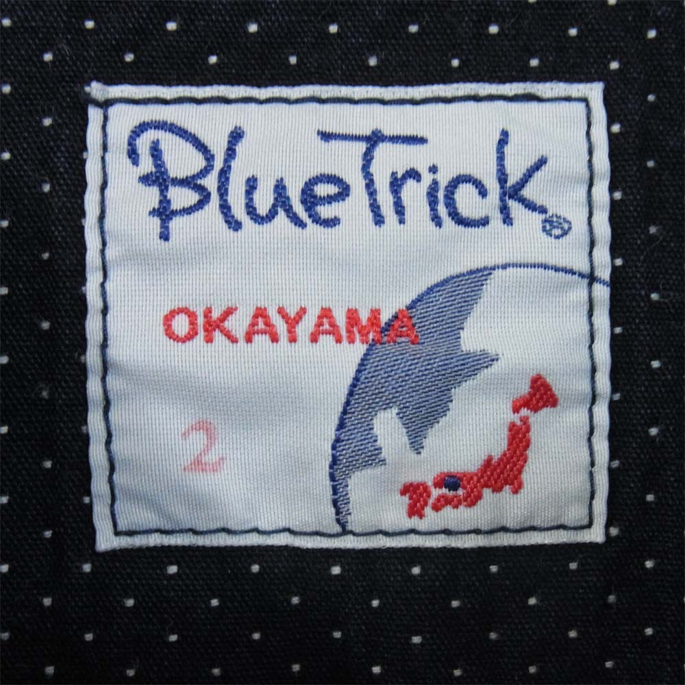 ブルートリック インディゴ 刺し子 長袖 ワークシャツ ネイビー系 2【極上美品】【中古】