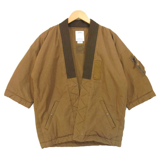 VISVIM ビズビム 20AW 0120205013016 SANJURO KIMONO JKT サンジュウロウ ノーカラー ジャケット ライトブラウン系 1【極上美品】【中古】
