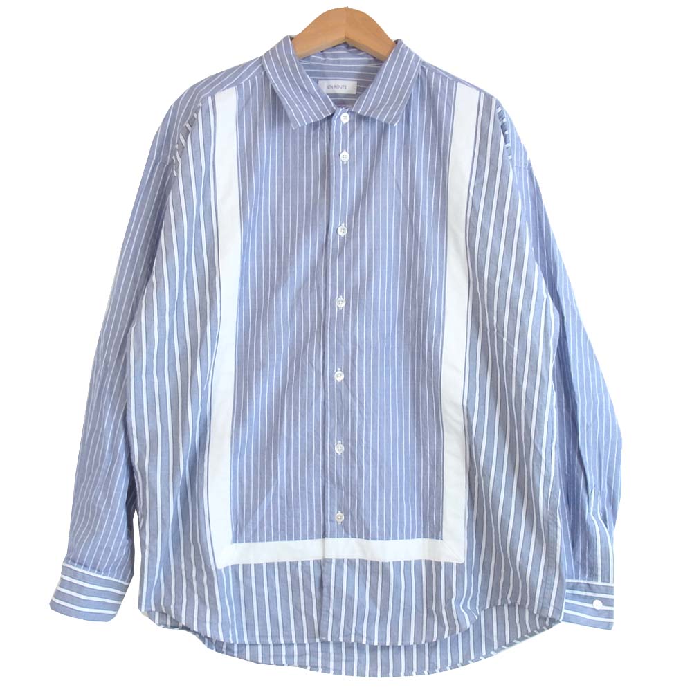 アンルート 切替 ストライプ シャツ ブルー系 2【中古】