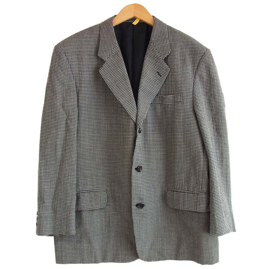 COMME des GARCONS HOMME コムデギャルソンオム 千鳥格子 ウール 3B テーラード ジャケット 黒×白 M【中古】