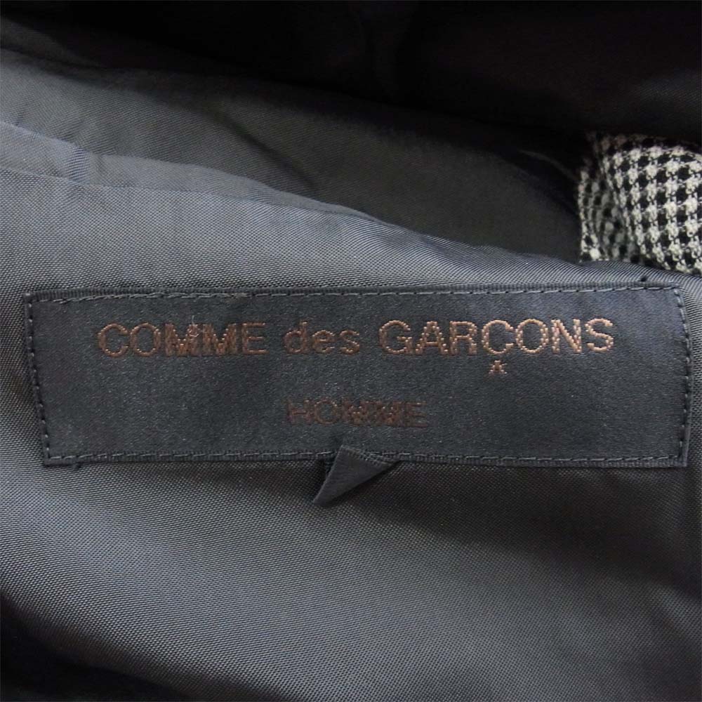 COMME des GARCONS HOMME コムデギャルソンオム 千鳥格子 ウール 3B テーラード ジャケット 黒×白 M【中古】