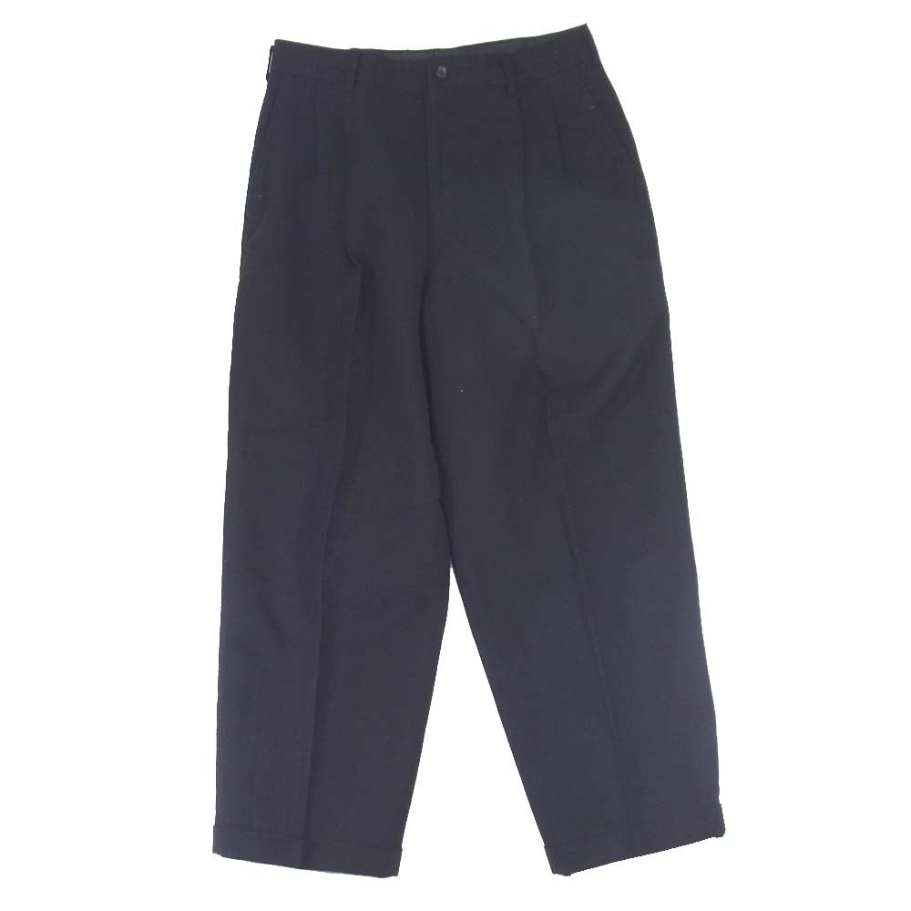 COMME des GARCONS HOMME コムデギャルソンオム HP-02005X ツータック ワイド テーパード ウール パンツ ブラック系 X【中古】