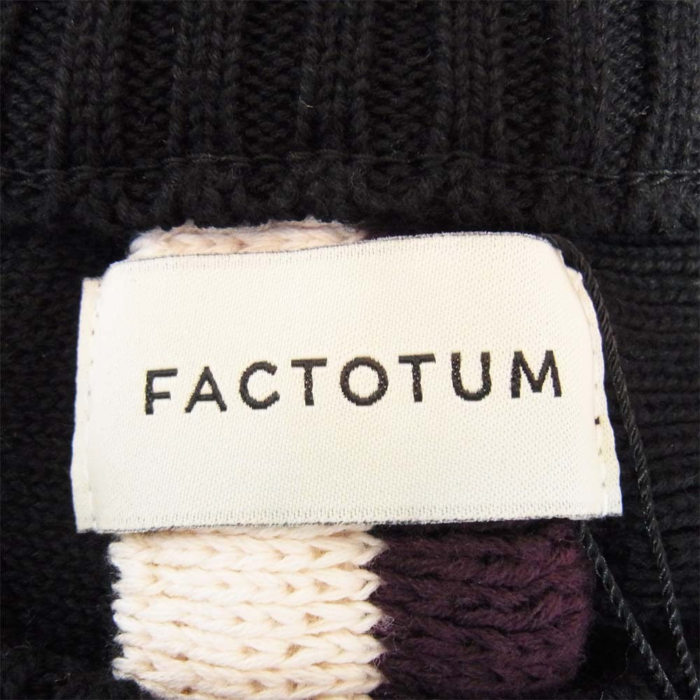 FACTOTUM ファクトタム ストライプ ジャガード ニット ベスト マルチカラー系 48【新古品】【未使用】【中古】