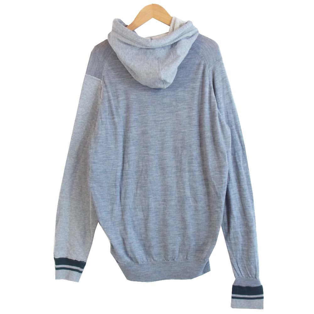Sacai サカイ 19-02139M ×JOHN SMEDLEY ジョン スメドレー ニット 切替 プルオーバー グレー系 2【中古】
