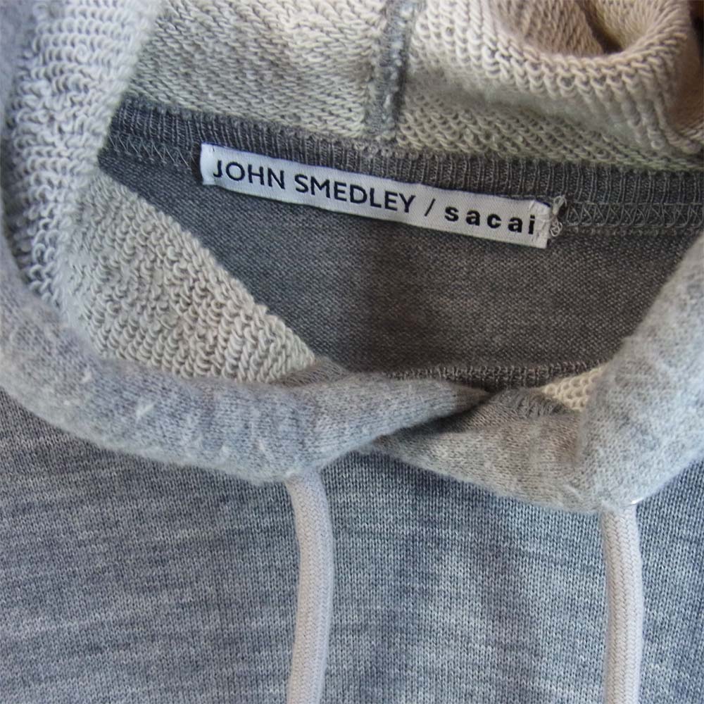 Sacai サカイ 19-02139M ×JOHN SMEDLEY ジョン スメドレー ニット 切替 プルオーバー グレー系 2【中古】