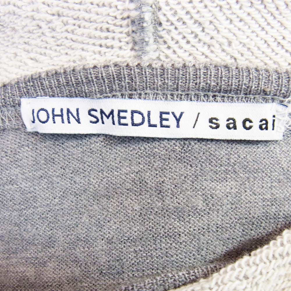 Sacai サカイ 19-02139M ×JOHN SMEDLEY ジョン スメドレー ニット 切替 プルオーバー グレー系 2【中古】