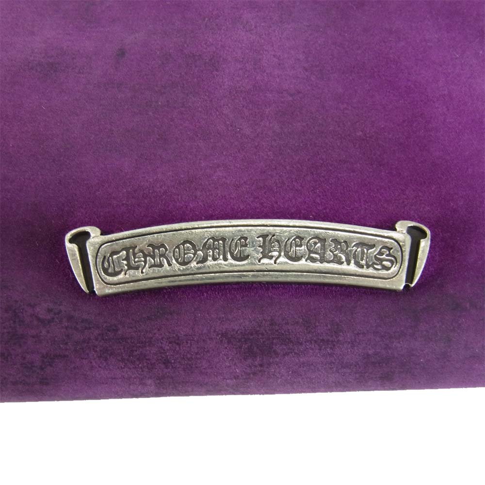 CHROME HEARTS クロムハーツ（原本無） 海外インボイス原本付属 REC F ZIP ゼロピラミッド スタッズ コーナーラウンドジップ ウォレット パープル系【中古】