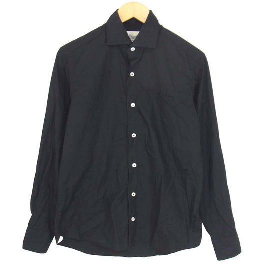 ジャンネット コットン 長袖 マチ付き シャツ ブラック系 39【中古】