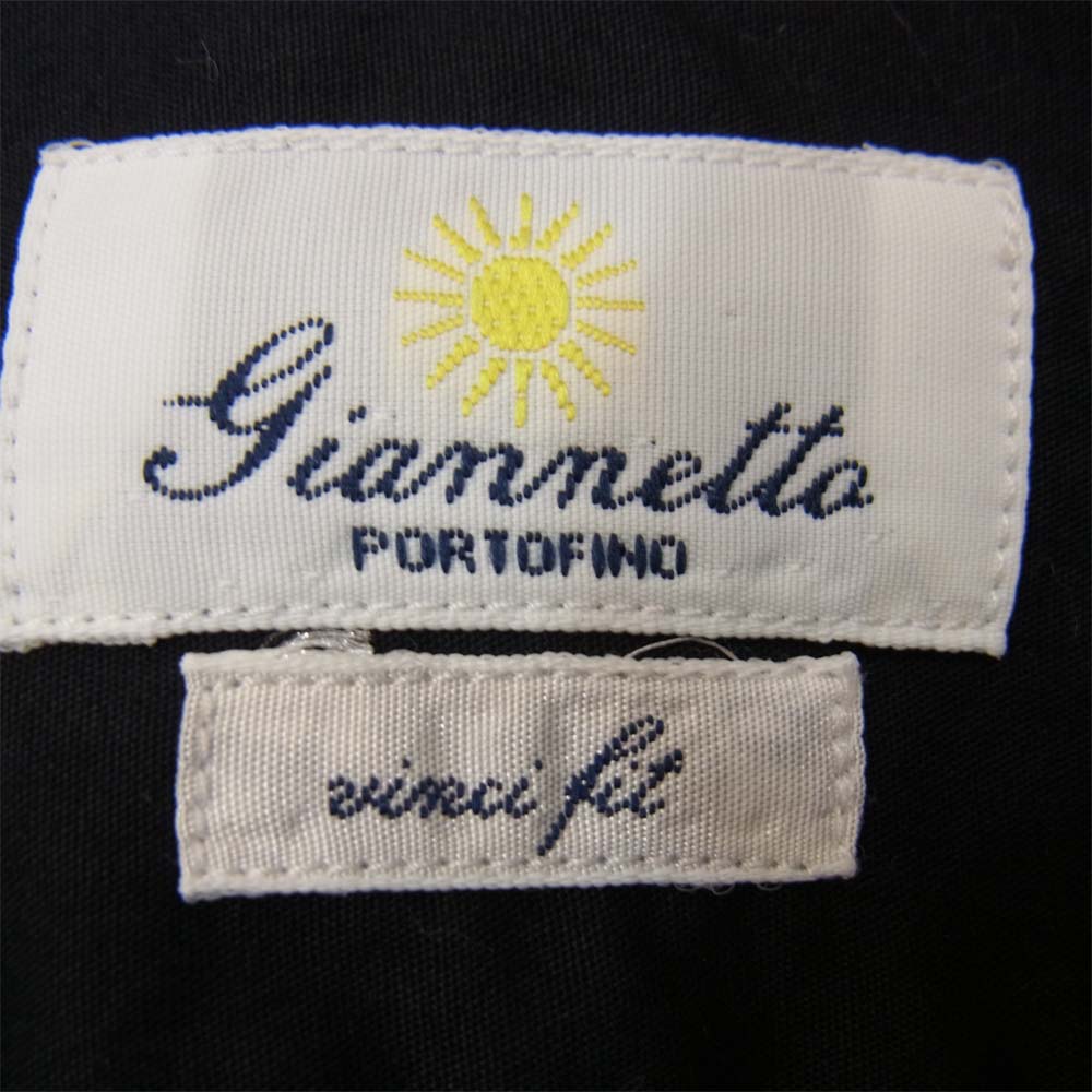 ジャンネット コットン 長袖 マチ付き シャツ ブラック系 39【中古】