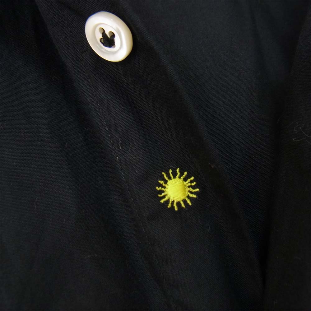 ジャンネット コットン 長袖 マチ付き シャツ ブラック系 39【中古】