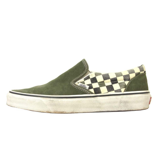 VANS バンズ スエード スリッポン 中国製 グリーン系 27cm【中古】