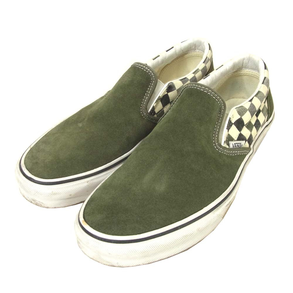 VANS バンズ スエード スリッポン 中国製 グリーン系 27cm【中古】