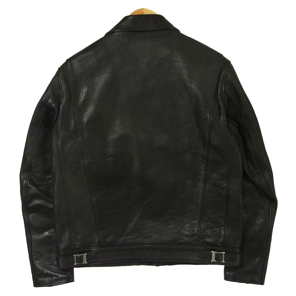 ADDICT CLOTHES アディクトクローズ AD-03 ダブルライダース ジャケット 牛革 日本製 ブラック系 40【中古】