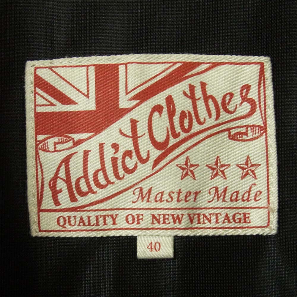 ADDICT CLOTHES アディクトクローズ AD-03 ダブルライダース ジャケット 牛革 日本製 ブラック系 40【中古】