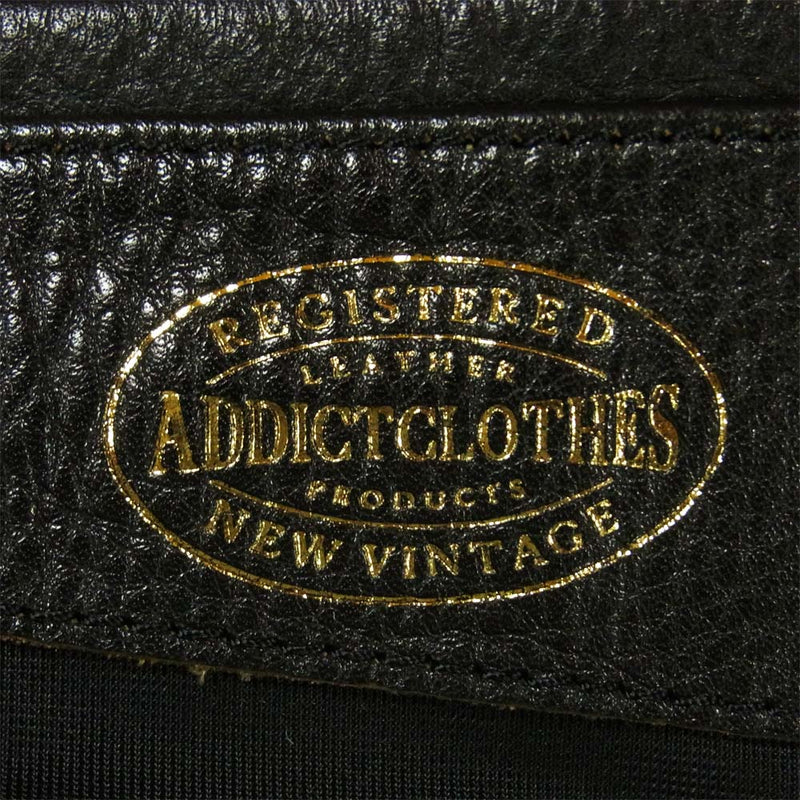 ADDICT CLOTHES アディクトクローズ AD-03 ダブルライダース ジャケット 牛革 日本製 ブラック系 40【中古】