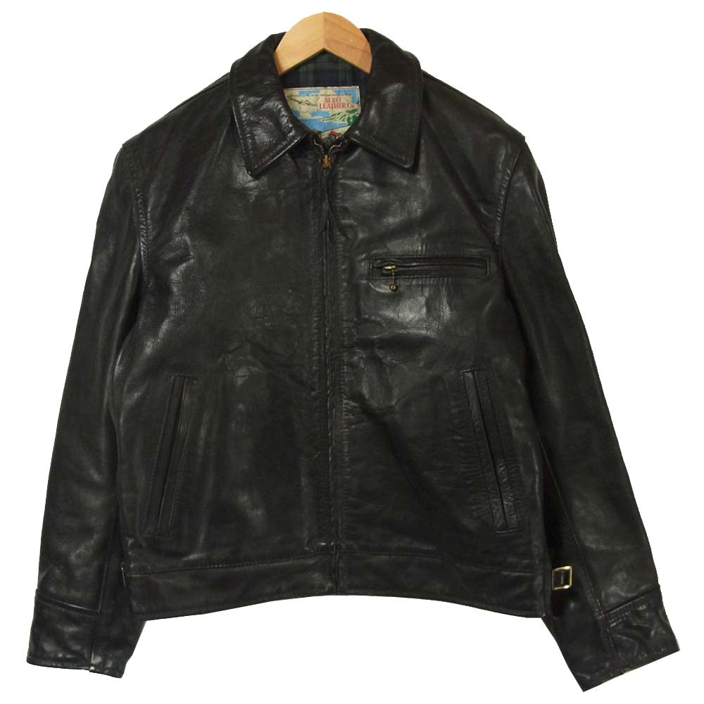 AERO LEATHER エアロレザー ステアハイド レザージャケット ブラック系 40【中古】