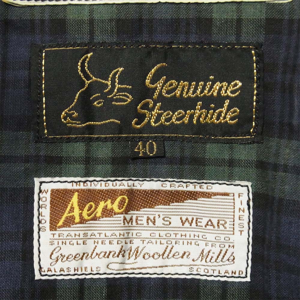 AERO LEATHER エアロレザー ステアハイド レザージャケット ブラック系 40【中古】