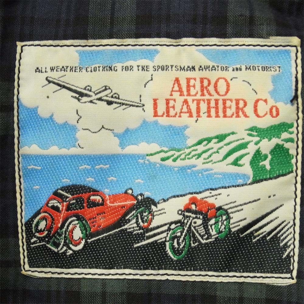 AERO LEATHER エアロレザー ステアハイド レザージャケット ブラック系 40【中古】