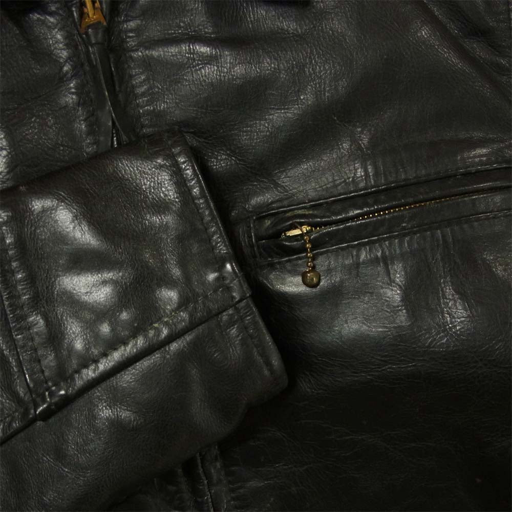 AERO LEATHER エアロレザー ステアハイド レザージャケット ブラック系 40【中古】