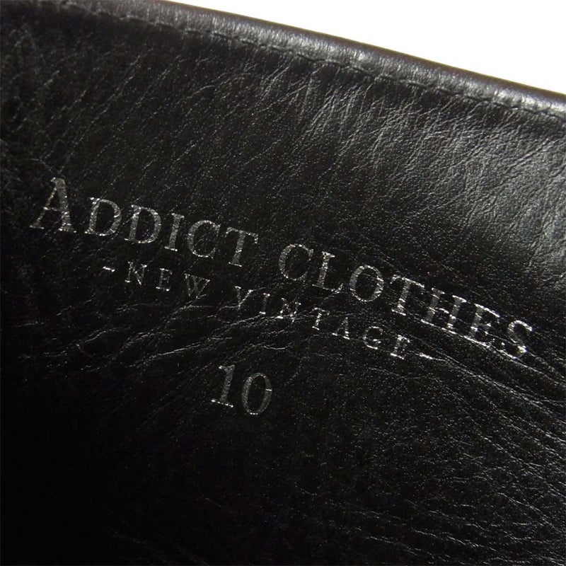 ADDICT CLOTHES アディクトクローズ NEW VINTAGE 茶芯 レザー エンジニアブーツ ブラック系 10【中古】