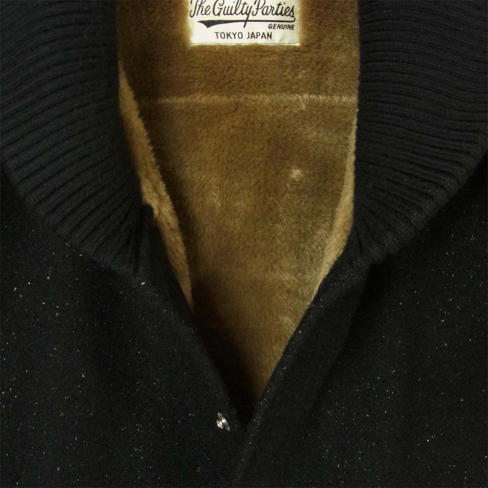 WACKO MARIA ワコマリア ウルフズヘッド WOLF'S HEAD CAR CLUB JACKET メルトン ウール カークラブ ジャケット ブラック系 XL【中古】