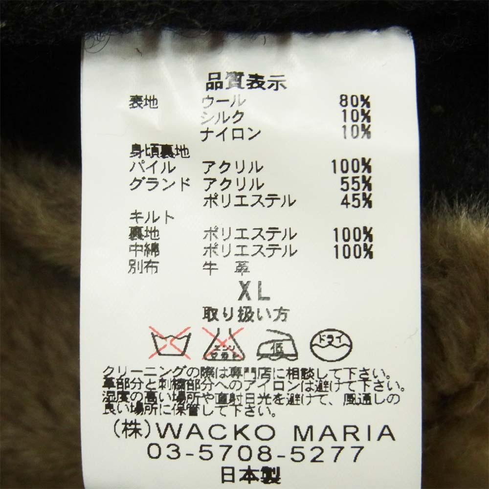 WACKO MARIA ワコマリア ウルフズヘッド WOLF'S HEAD CAR CLUB JACKET メルトン ウール カークラブ ジャケット ブラック系 XL【中古】