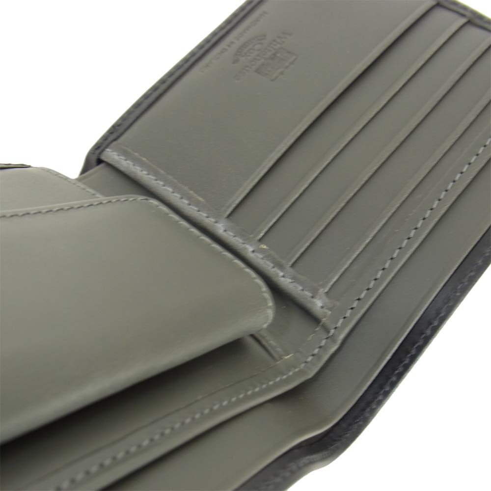 WHITE HOUSE COX ホワイトハウスコックス S7532 COIN WALLET コインケース付き 2つ折り ウォレット ブラック系【美品】【中古】