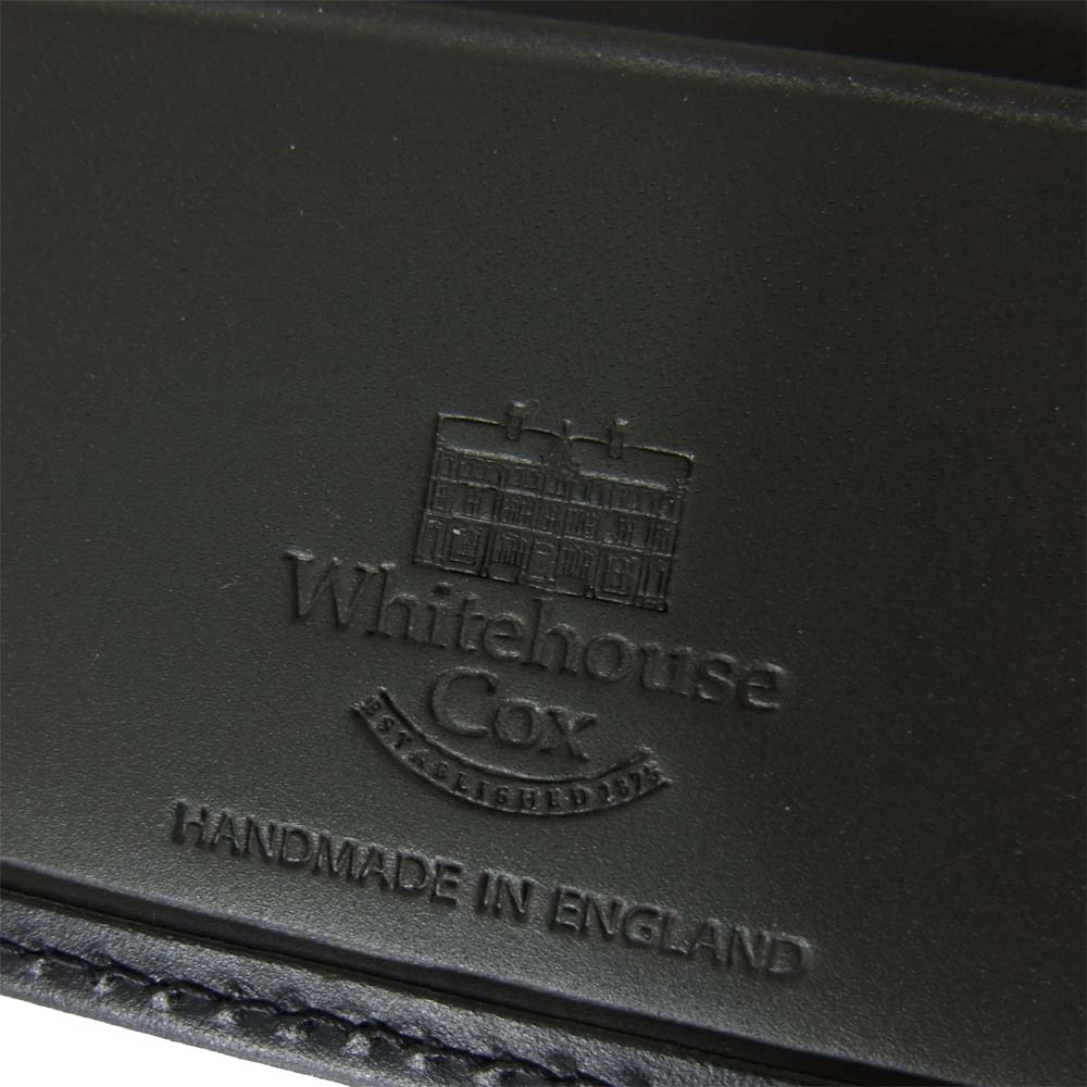 WHITE HOUSE COX ホワイトハウスコックス S7532 COIN WALLET コインケース付き 2つ折り ウォレット ブラック系【美品】【中古】