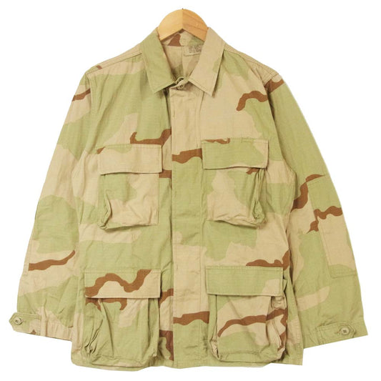 ユーエスアーミー デザートカモ ミリタリー ジャングル ファティーグ ジャケット ベージュ系 ライトグリーン系 XS【中古】