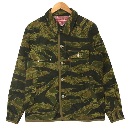 JUNYA WATANABE COMME des GARCONS MAN ジュンヤワタナベコムデギャルソンマン リーバイス LEVIS コットン ツイル カモ カバーオール ジャケット グリーン系 S【中古】