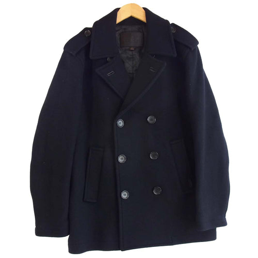COACH コーチ ダブル ウール コート ブラック系 S【中古】