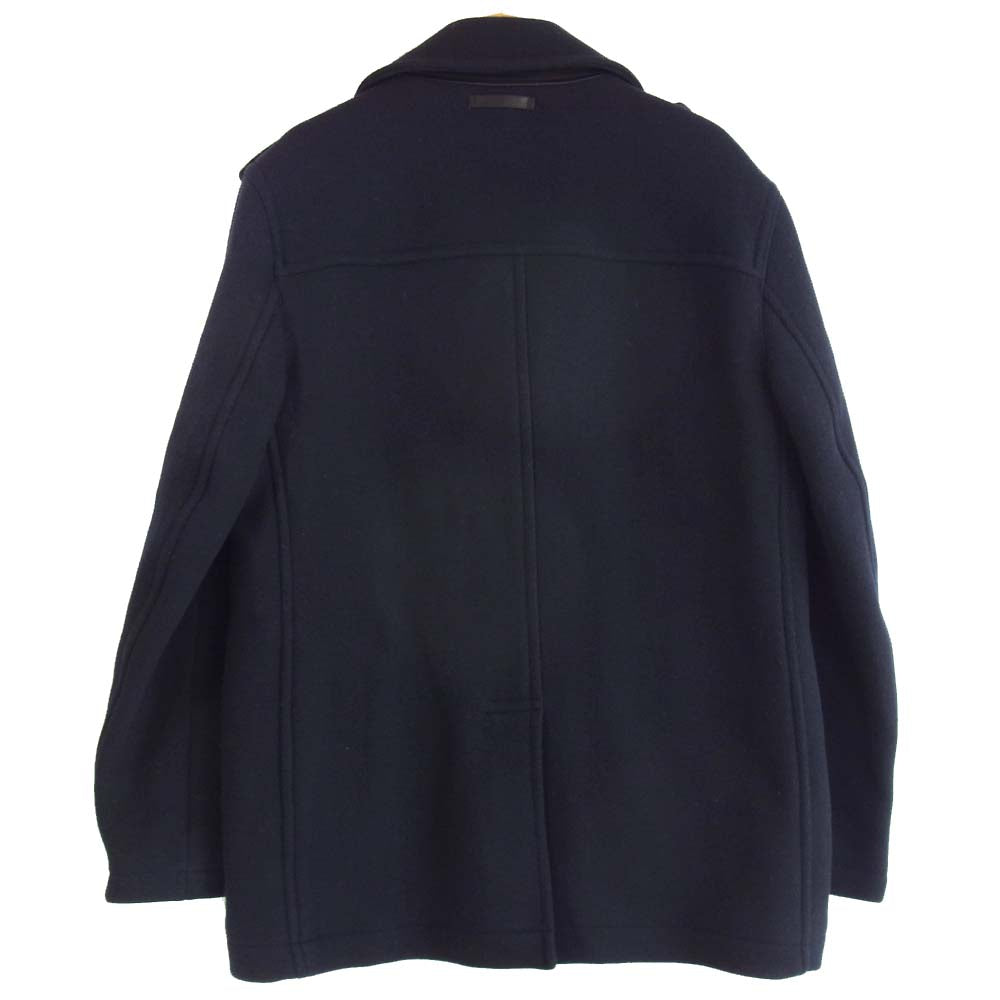 COACH コーチ ダブル ウール コート ブラック系 S【中古】
