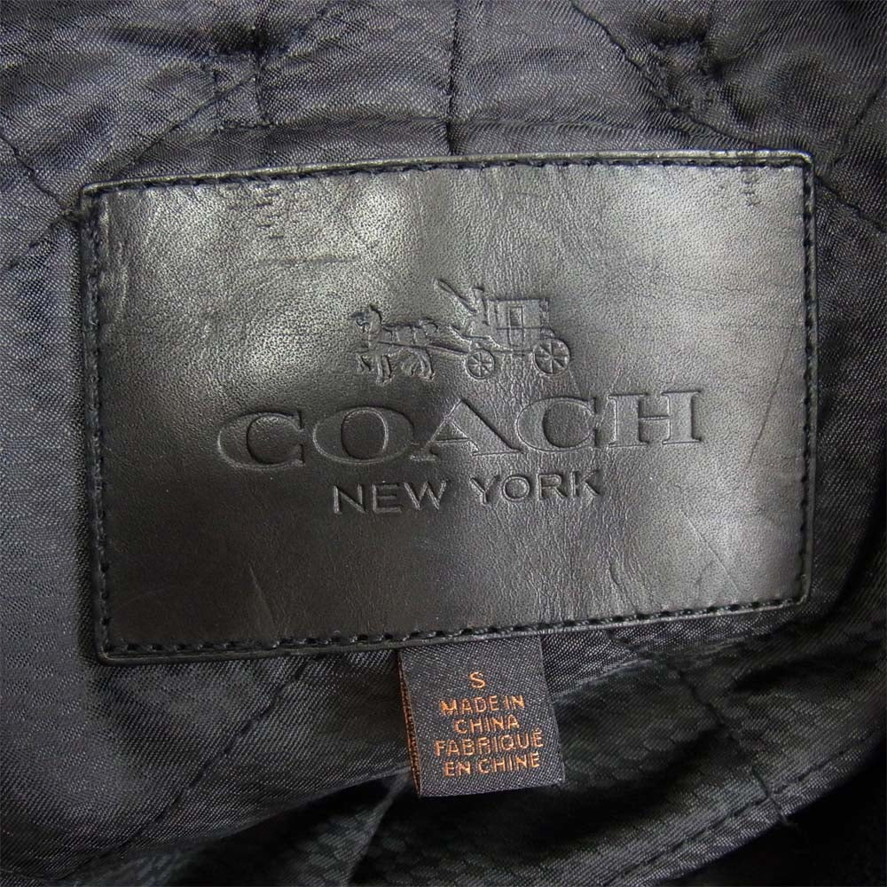 COACH コーチ ダブル ウール コート ブラック系 S【中古】