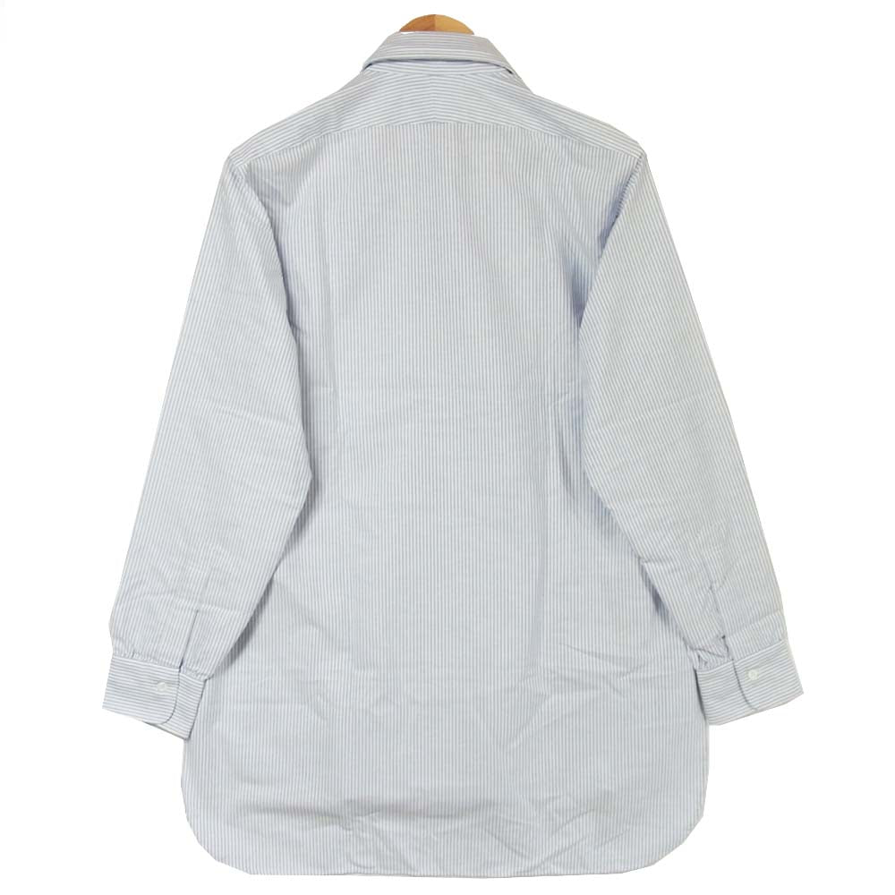 アナトミカ ストライプ 長袖 シャツ コットン EU製 ライトブルー系 ホワイト系 40【新古品】【未使用】【中古】