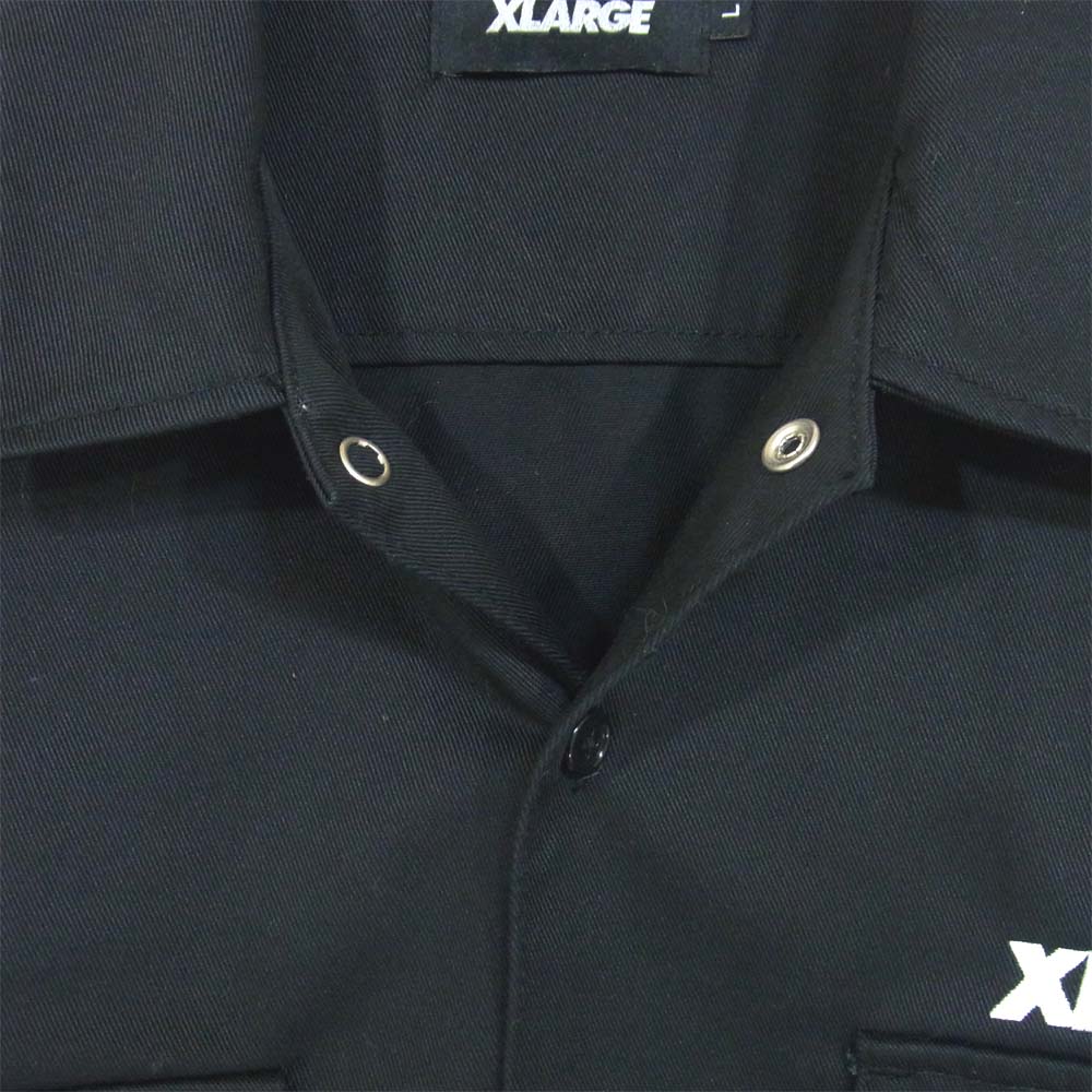 X-LARGE エクストララージ ロゴ刺繍 デカ刺繍 金刺繍 ワークシャツ L