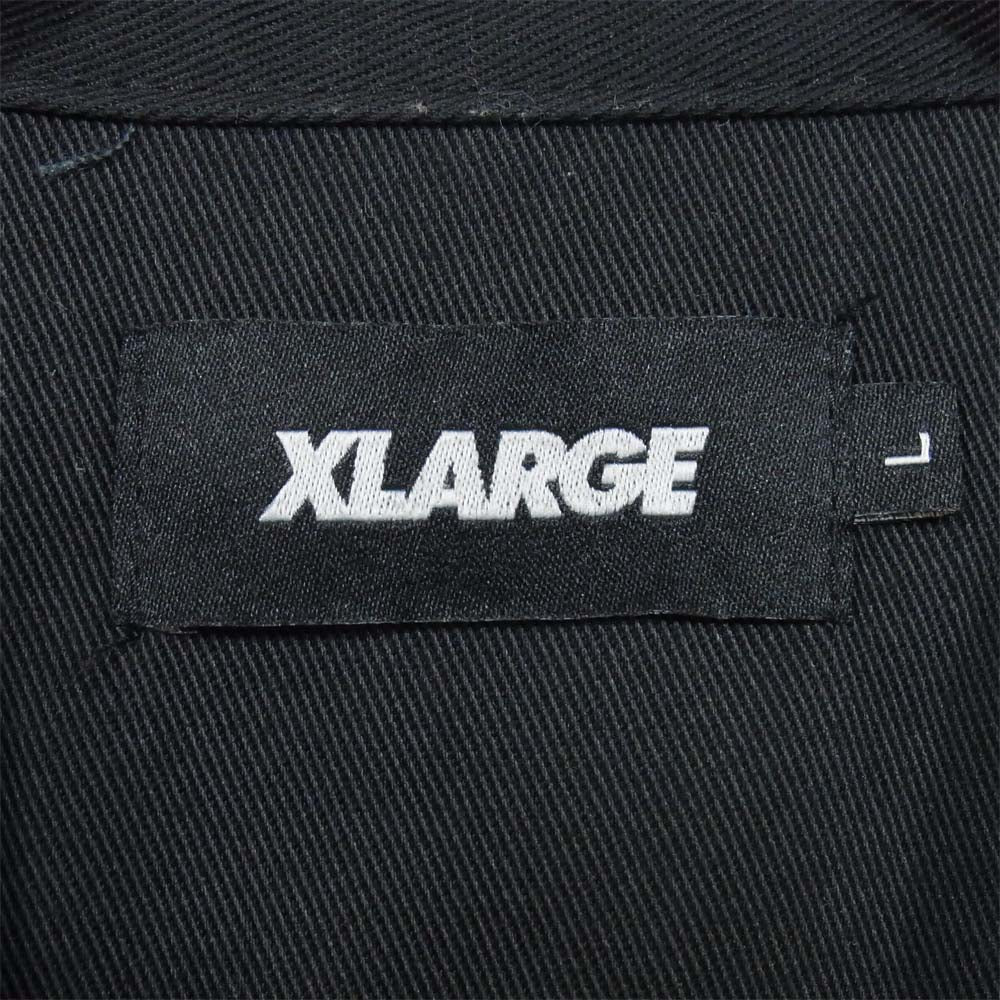 X-LARGE エクストララージ ロゴ刺繍 デカ刺繍 金刺繍 ワークシャツ L