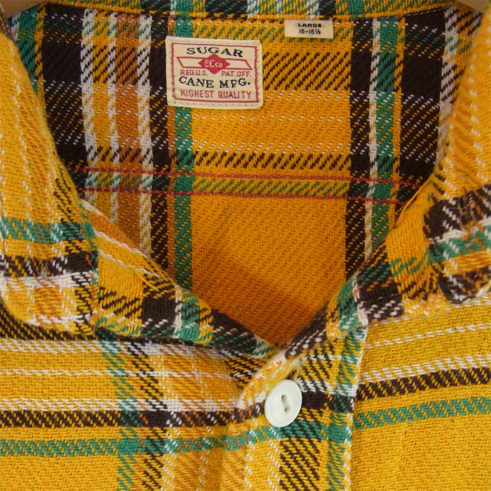 SUGAR CANE シュガーケーン チェック ネル 長袖シャツ イエロー系 L【中古】