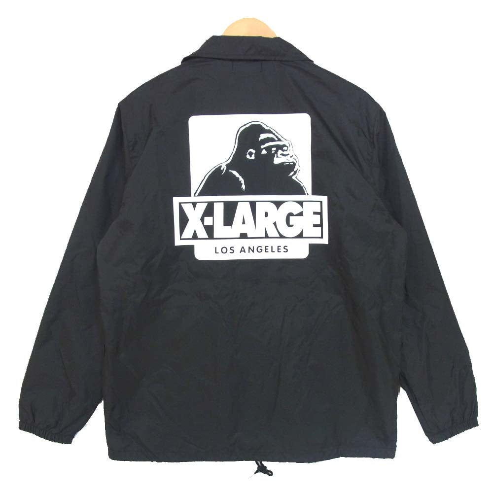 エクストララージ ロゴプリント コーチジャケット ブラック系 L【新古品】【未使用】【中古】
