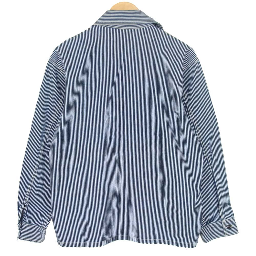 SUGAR CANE シュガーケーン ヒッコリー ストライプ プルオーバー 長袖シャツ ネイビー系 サイズ表記無【中古】