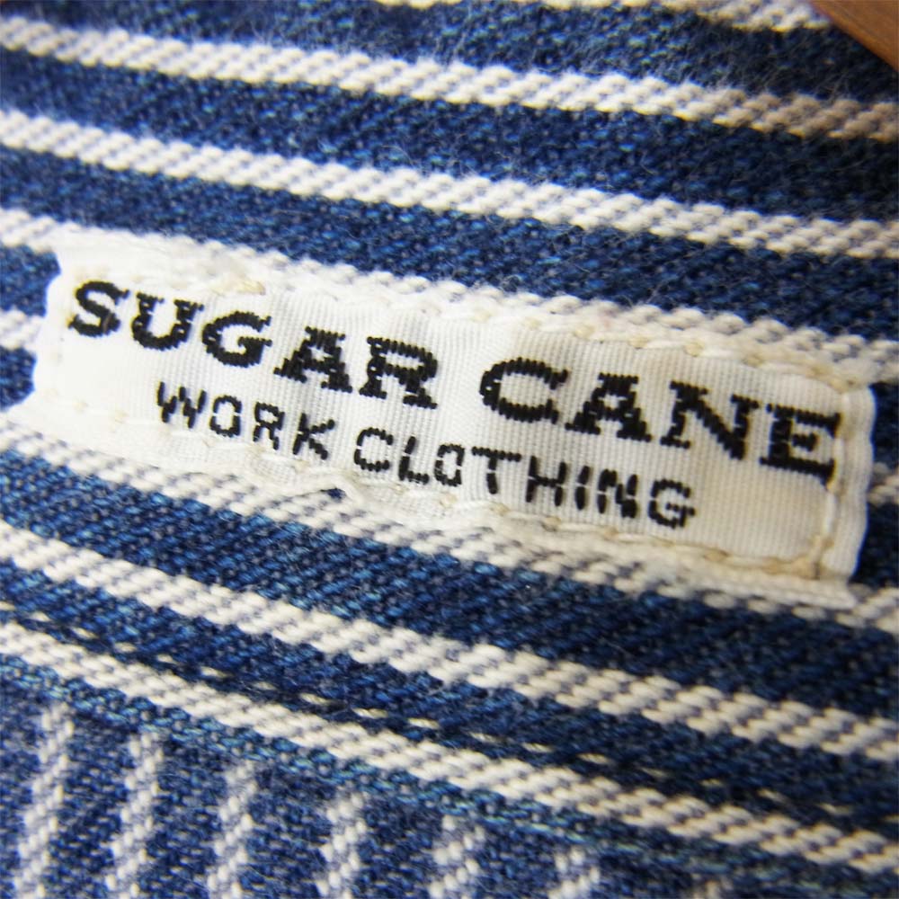 SUGAR CANE シュガーケーン ヒッコリー ストライプ プルオーバー 長袖シャツ ネイビー系 サイズ表記無【中古】