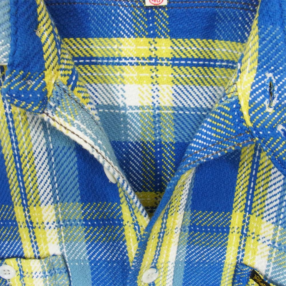 Pherrow's フェローズ フランネル チェック 長袖シャツ ブルー系 40【中古】