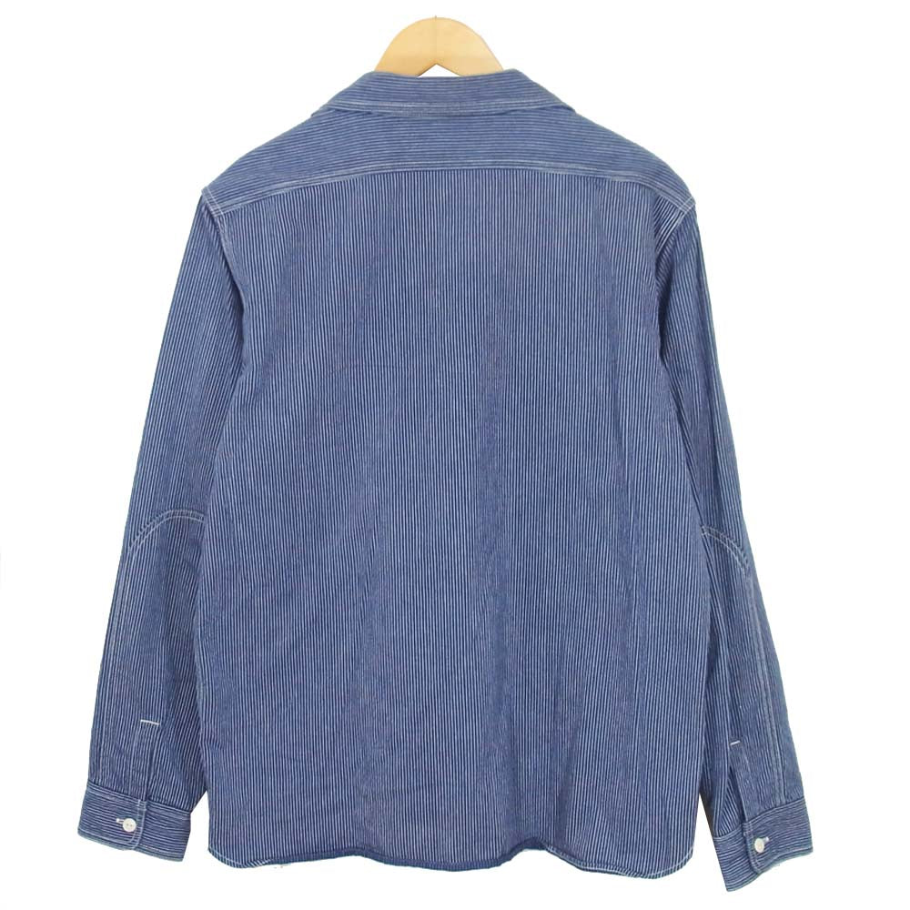 FULLCOUNT フルカウント ストライプ ワーク 長袖シャツ インディゴブルー系 42【中古】