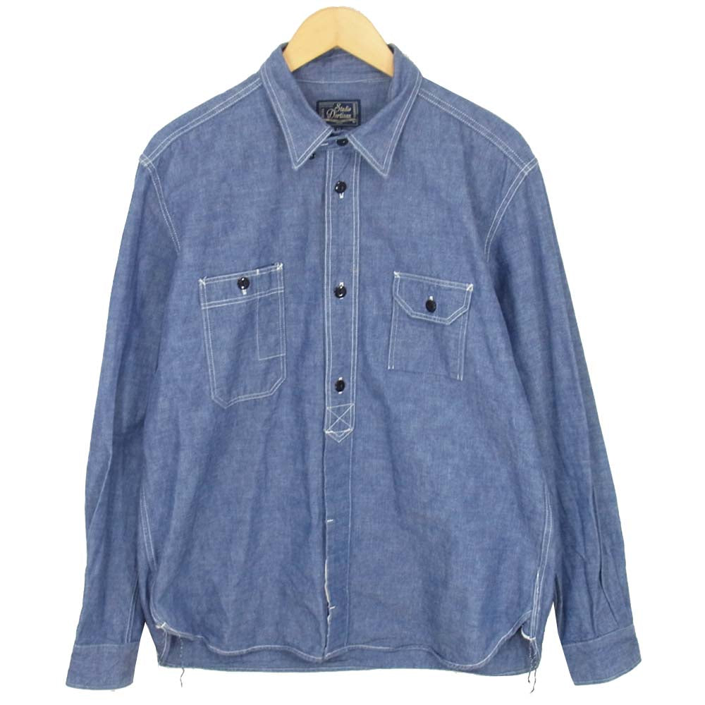 STUDIO D’ARTISAN ステュディオダルチザン デニム ワーク 長袖シャツ インディゴブルー系 44【中古】