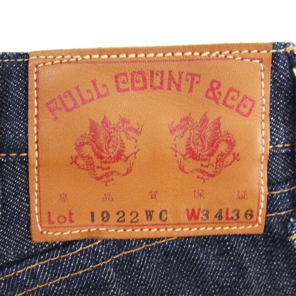 FULLCOUNT フルカウント 1922WC デニムパンツ インディゴブルー系 34【美品】【中古】