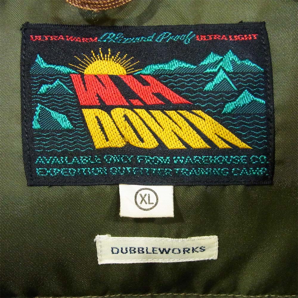 WAREHOUSE ウエアハウス カラコラム ダウンジャケット カーキ系 XL【中古】
