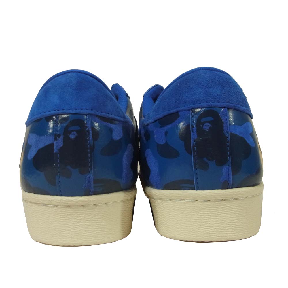 adidas アディダス 15AW S74775 UNDEFEATED APE SUPERSTR 80V BAPE スーパースター エイプ スニーカー ブルー系 28cm【極上美品】【中古】