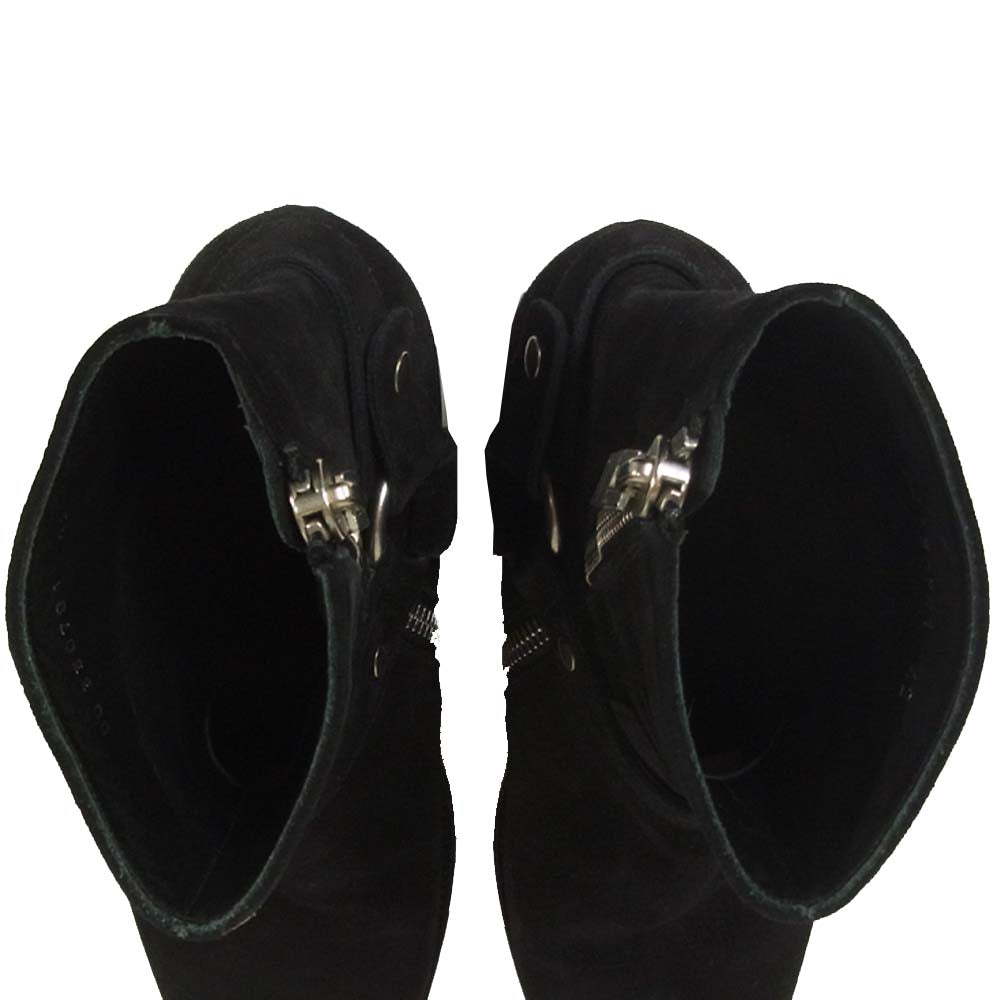 SAINT LAURENT サンローラン 13AW DU 330781 Suede Ring Boots ハーネス リング ブーツ スエード ブラック系 42【中古】