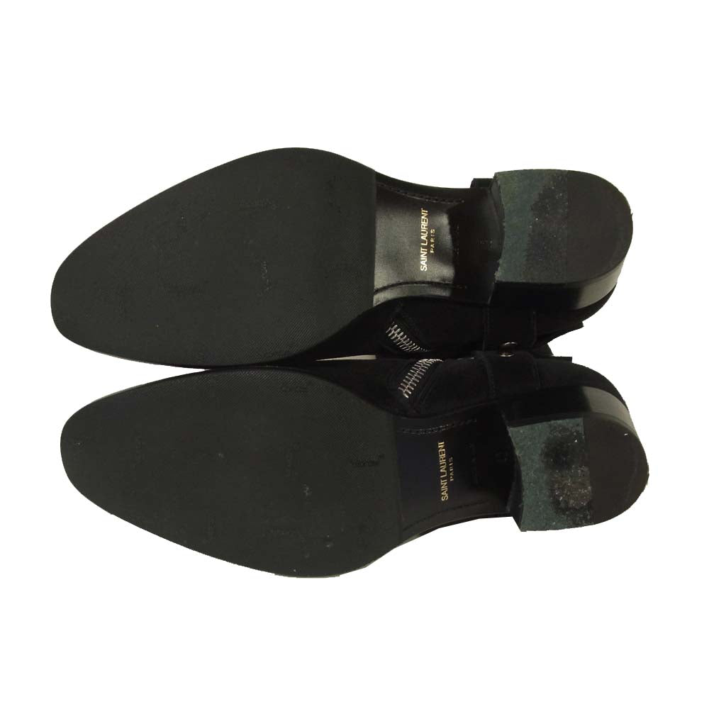 SAINT LAURENT サンローラン 13AW DU 330781 Suede Ring Boots ハーネス リング ブーツ スエード ブラック系 42【中古】