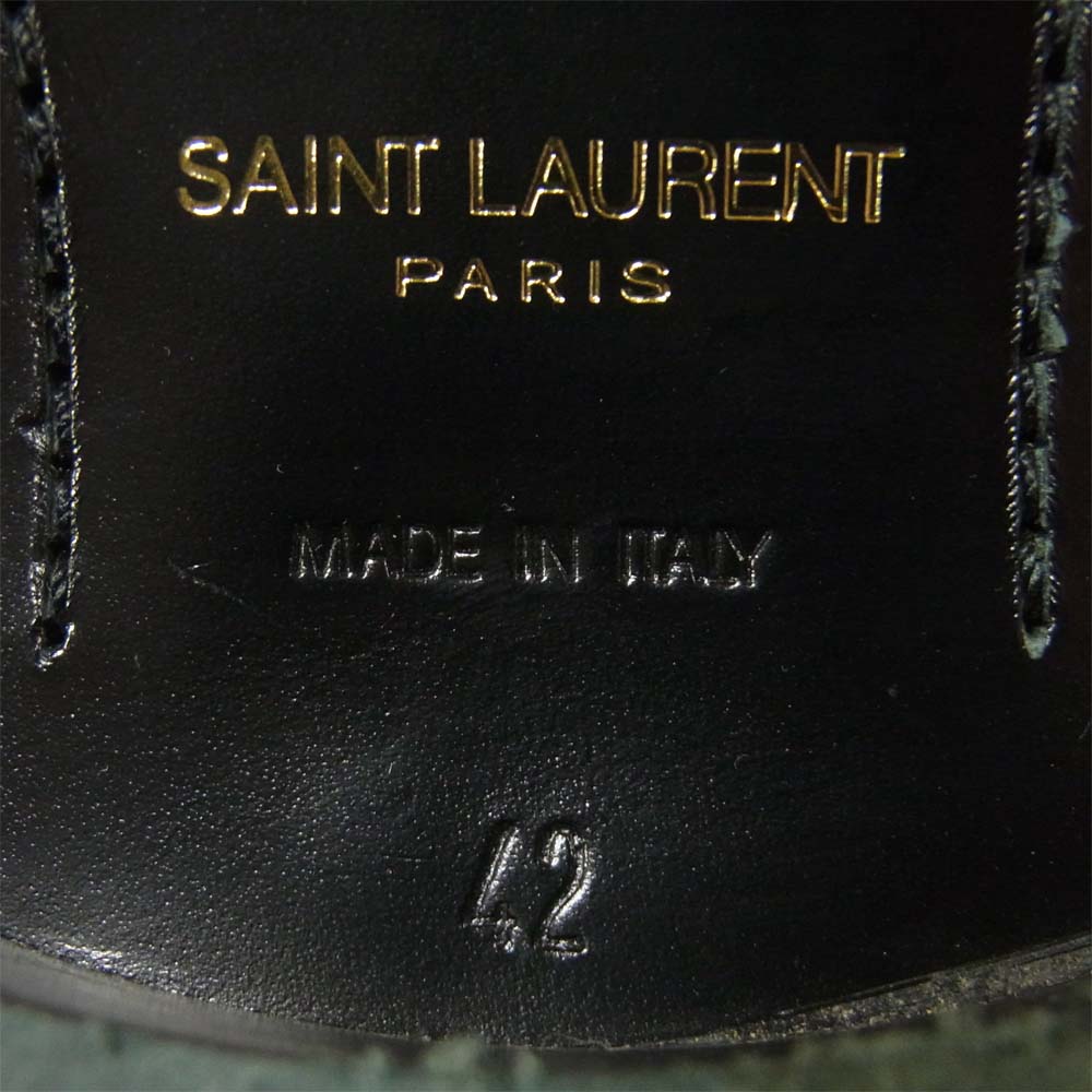 SAINT LAURENT サンローラン 13AW DU 330781 Suede Ring Boots ハーネス リング ブーツ スエード ブラック系 42【中古】
